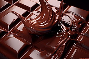 融化的巧克力甜品香浓摄影图