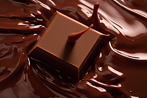 融化的巧克力美味美食摄影图