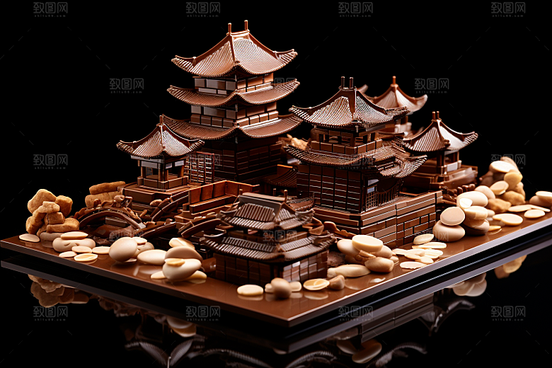巧克力建筑高清美味素材