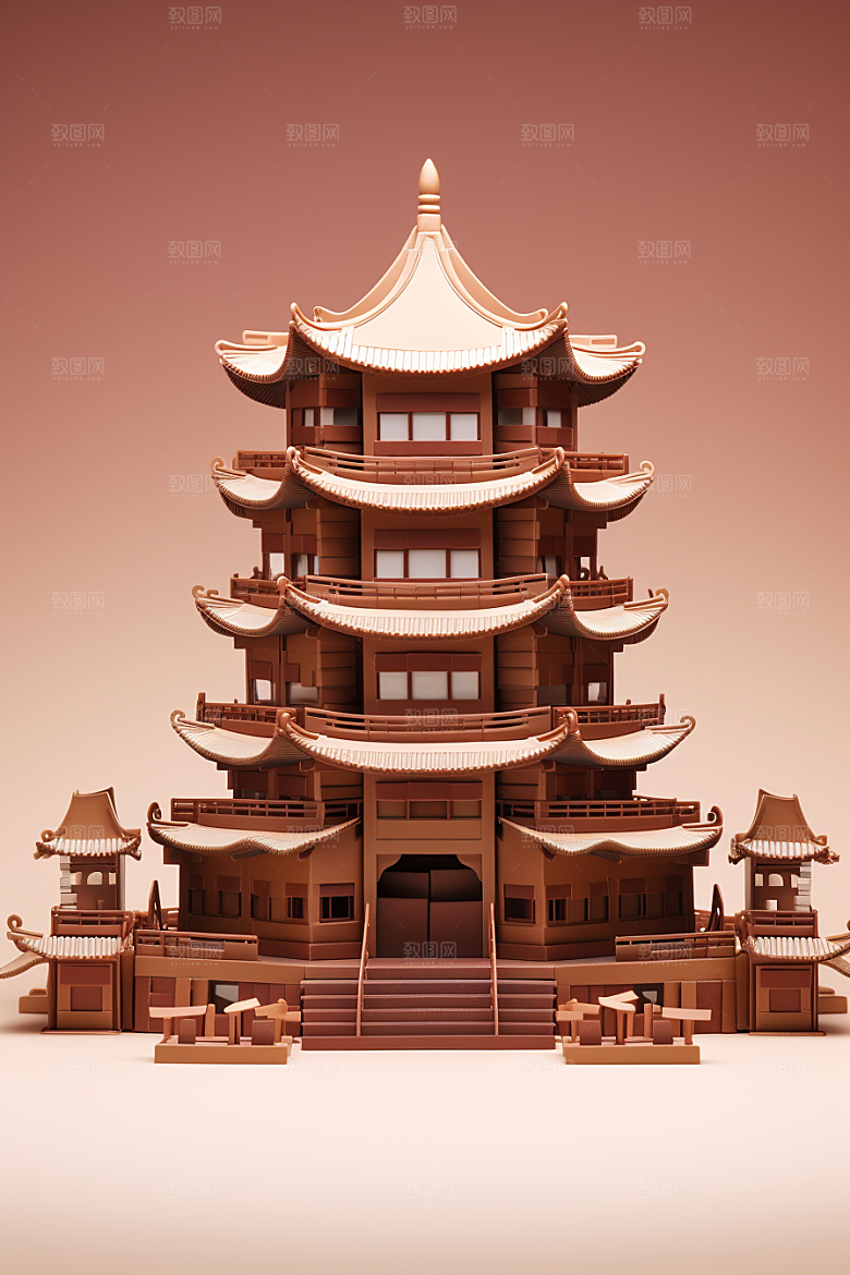 巧克力建筑可可高清素材