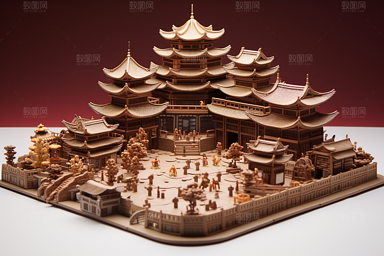 巧克力建筑巧克力雕刻微缩建筑素材