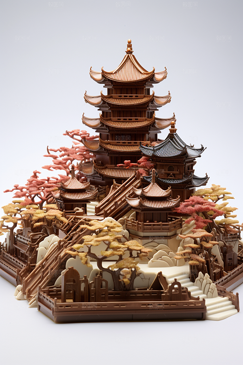 巧克力建筑可可艺术品素材