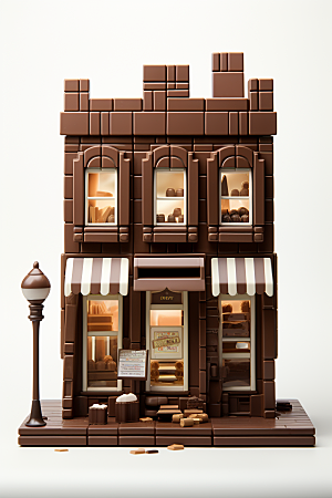 巧克力建筑可可巧克力雕刻素材