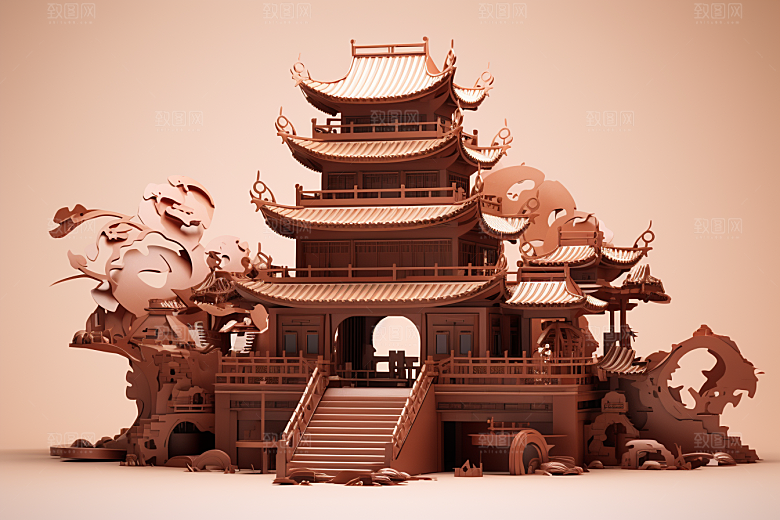 巧克力建筑巧克力雕刻微缩建筑素材