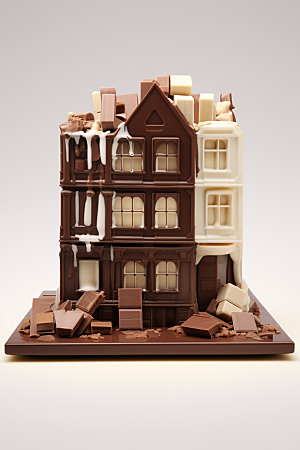 巧克力建筑巧克力雕刻可可素材