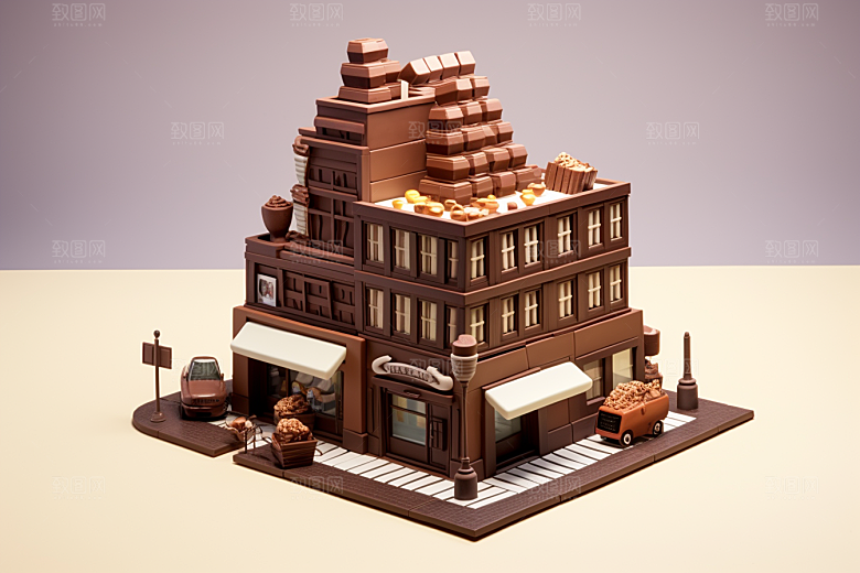 巧克力建筑可可艺术品素材