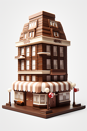 巧克力建筑高清甜食素材