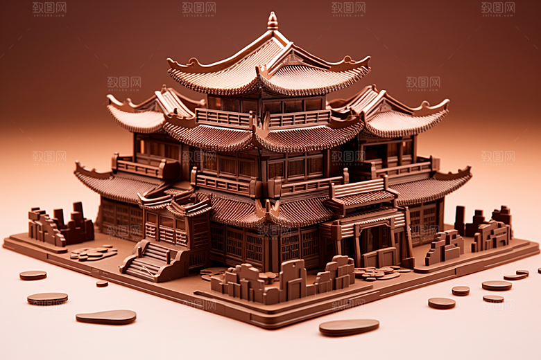 巧克力建筑高清艺术品素材