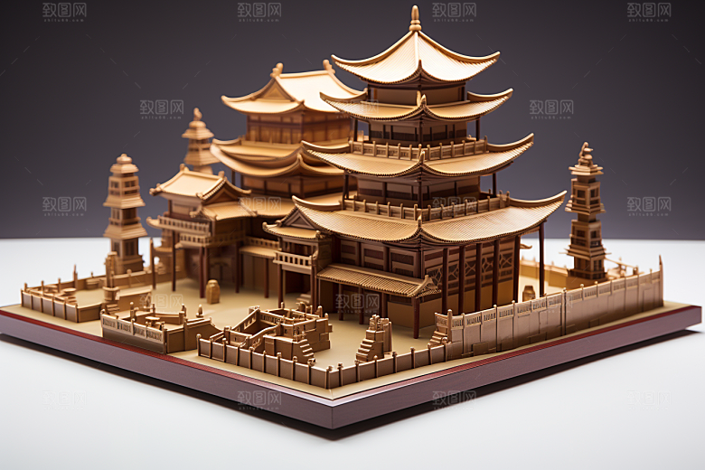 巧克力建筑艺术品甜食素材
