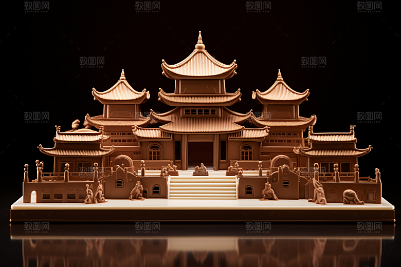 巧克力建筑美食可可素材