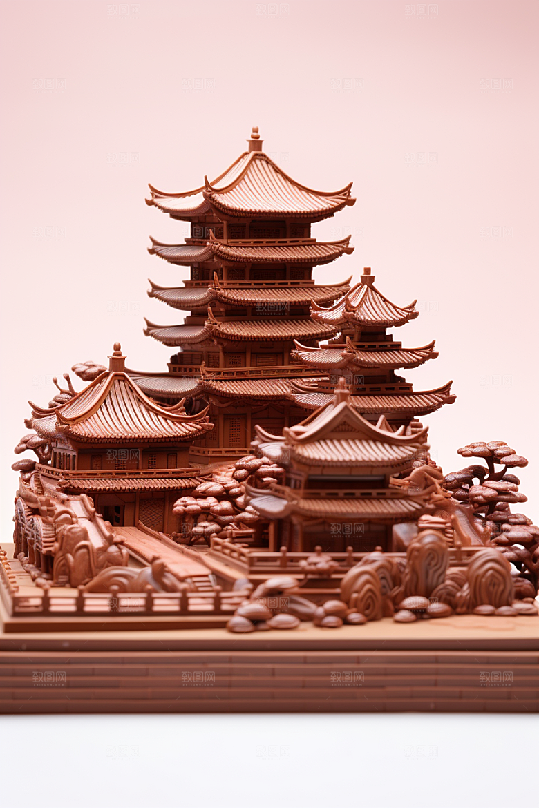 巧克力建筑美味美食素材