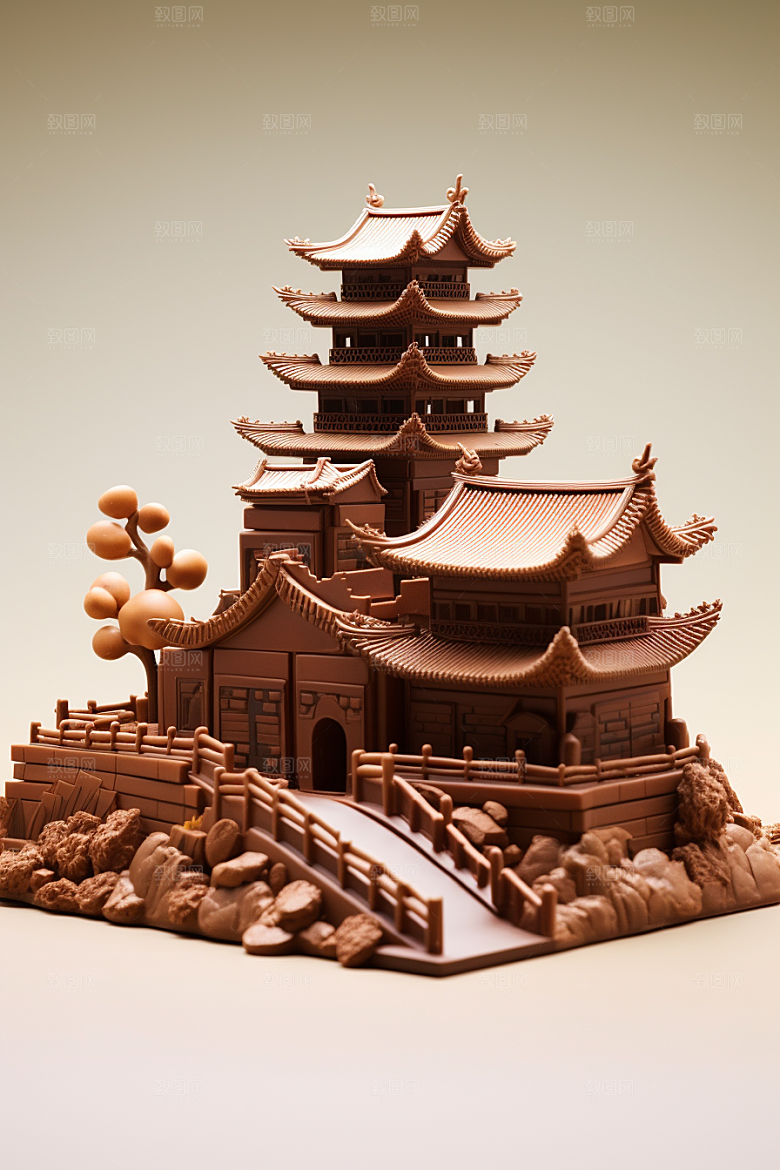 巧克力建筑艺术品微缩建筑素材