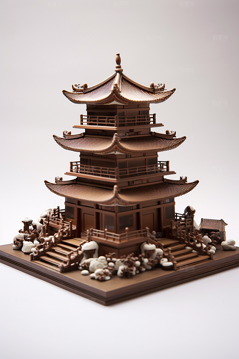 巧克力建筑甜食高清素材