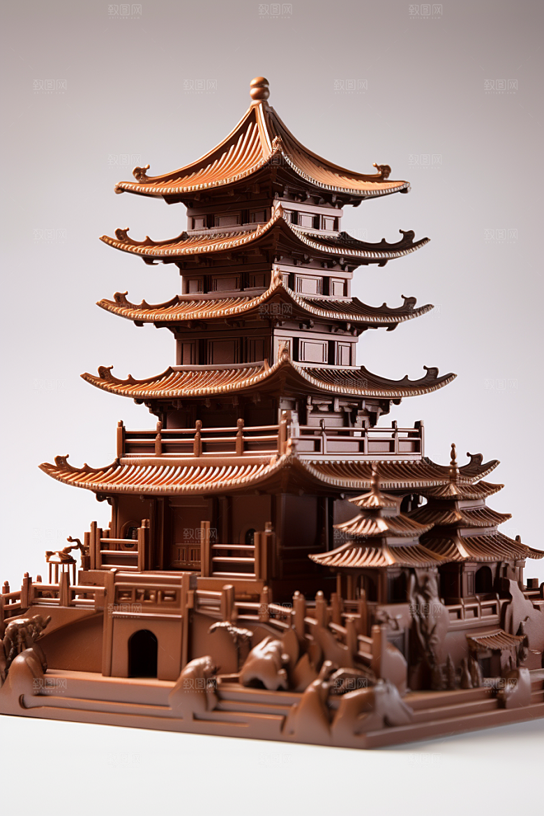 巧克力建筑巧克力雕刻微缩建筑素材
