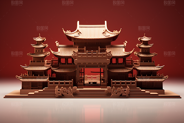 巧克力建筑美食高清素材