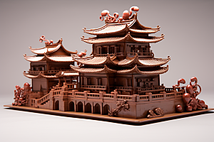 巧克力建筑可可高清素材