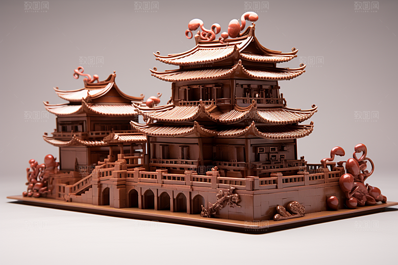 巧克力建筑可可高清素材