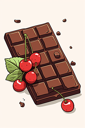 水果巧克力美食美味插画