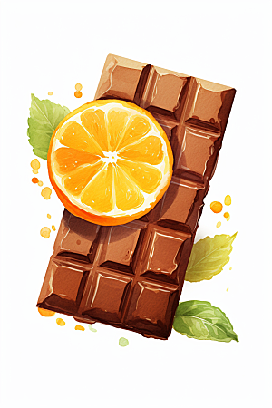 水果巧克力高清美味插画