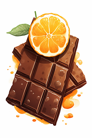水果巧克力零食美味插画