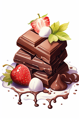 水果巧克力甜食高清插画