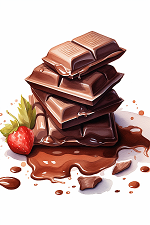 水果巧克力可可甜食插画