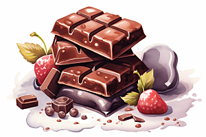 水果巧克力甜食可可插画