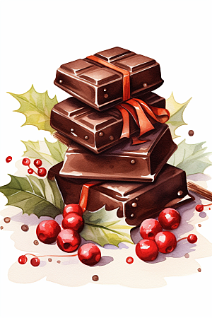 水果巧克力甜品零食插画