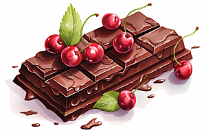 水果巧克力美食可可插画