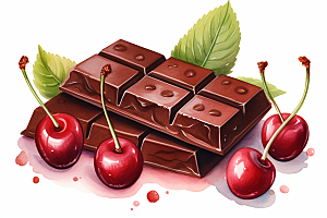 水果巧克力甜食美食插画