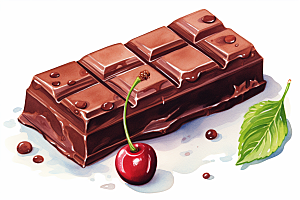水果巧克力美味手绘插画