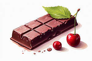 水果巧克力手绘零食插画