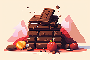水果巧克力零食高清插画