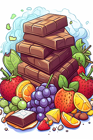 水果巧克力美味可可插画