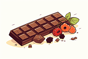 水果巧克力可可美食插画