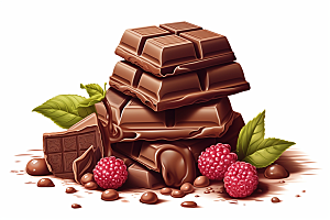 水果巧克力可可美食插画