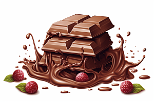 水果巧克力甜品情人节插画