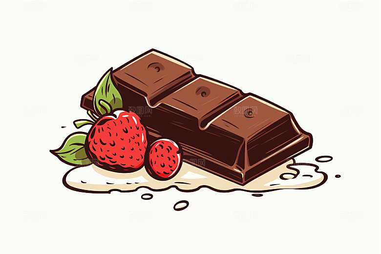 水果巧克力美食高清插画