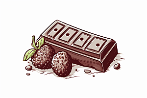 水果巧克力零食可可插画