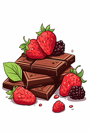 水果巧克力甜食甜品插画