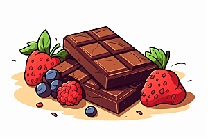 水果巧克力甜食可可插画