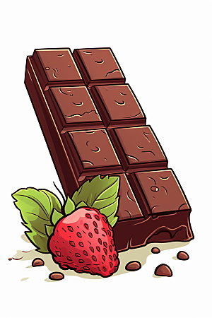 水果巧克力零食甜品插画