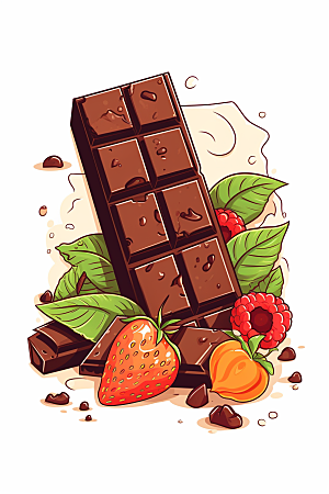 水果巧克力美味零食插画