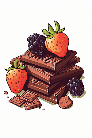 水果巧克力甜食甜品插画