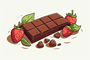 水果巧克力零食甜食插画