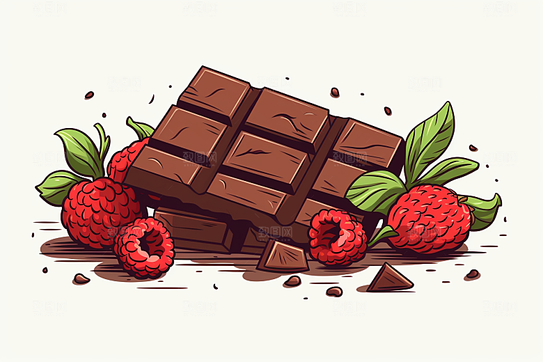 水果巧克力美味零食插画