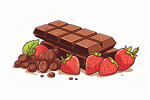 水果巧克力美味甜食插画