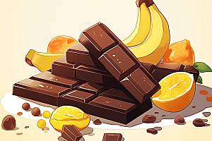 水果巧克力美食甜食插画