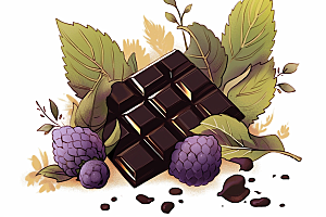 水果巧克力情人节高清插画