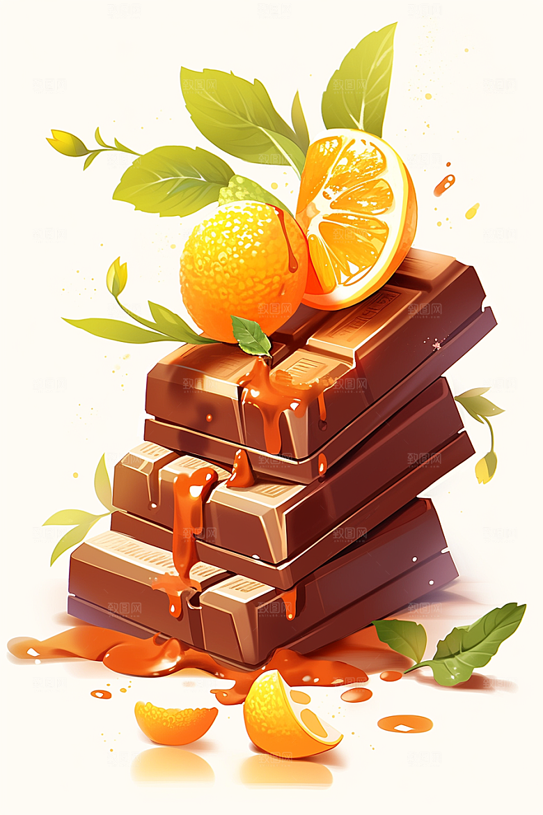 水果巧克力美食甜品插画